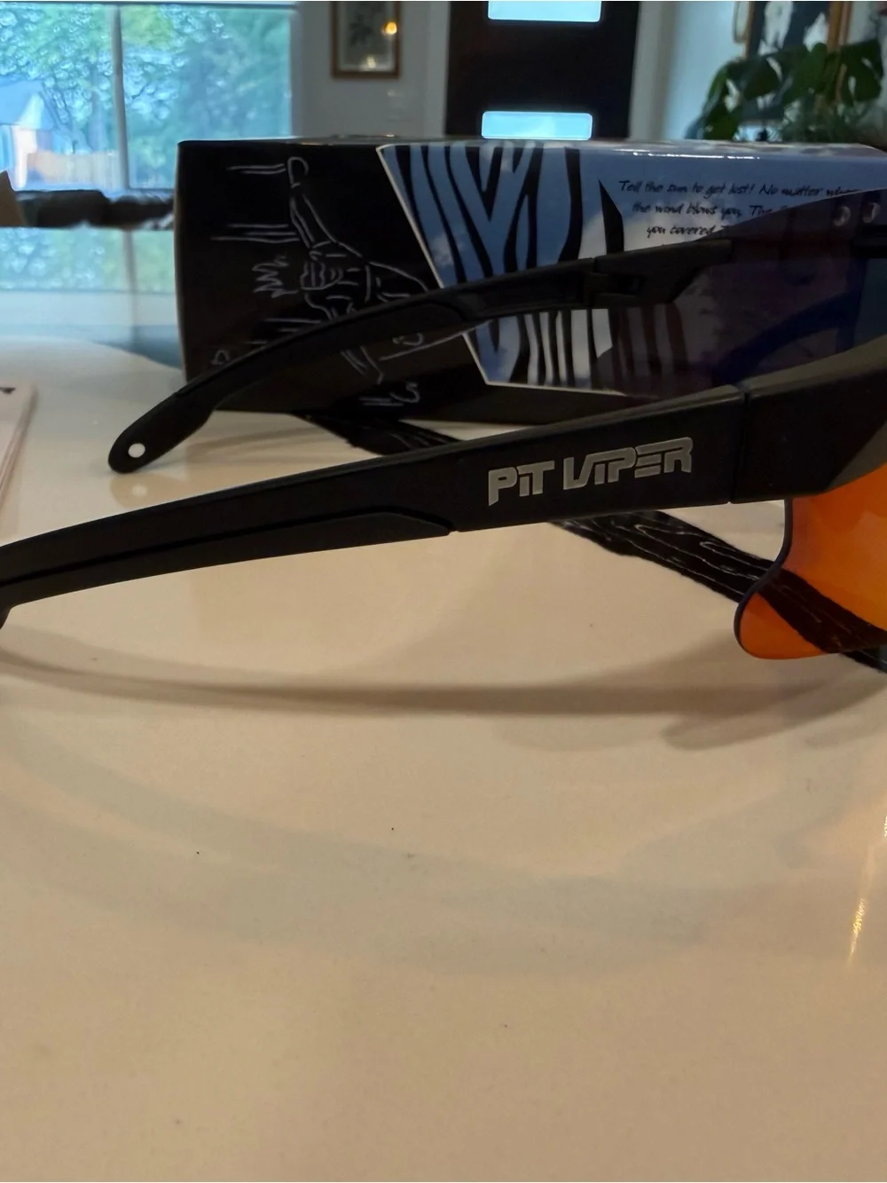 Pit Viper Exec Skysurfer Black Frame with Red-Orange Mirrored Lens